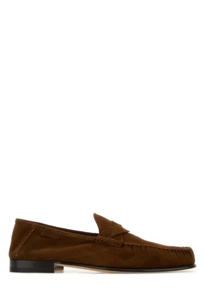 Tom Ford Ripley Loafers Penny Strap Round Toe Suede In Brown