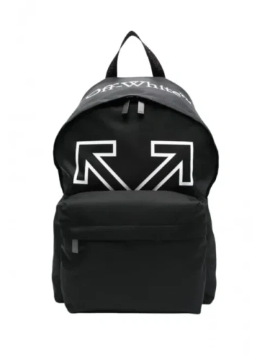 Off-white Heritage Mini Backpack With Front Pocket And Logo Print In Black