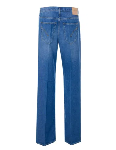 Dondup Five-pockets Patch-logo Jeans In Blue