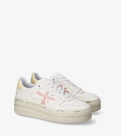 Premiata Micol 8196 Double Layer Platform Trainers In White