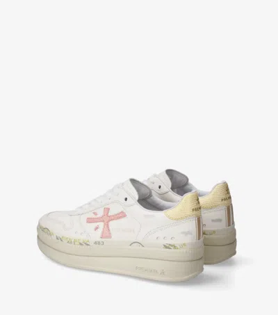 Premiata Micol 8196 Double Layer Platform Trainers In White