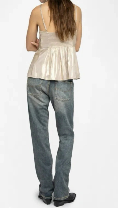 Zadig & Voltaire Womens Gold Cippie Pleated Satin Cami Top In Neutral