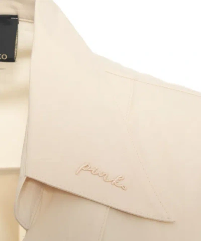 Pinko Wrap Dress Knee Length Puff Sleeves In Neutral