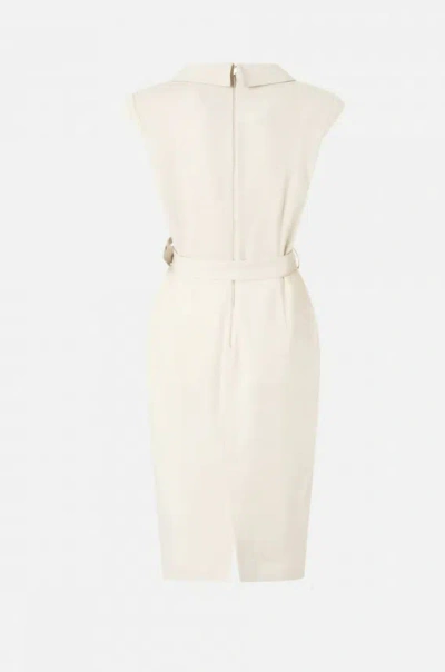 Pinko Amadine Dress Belted Waist Sleeveless V Neckline In Multi