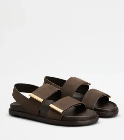 Tod's Women Brown Leather Sandals, 7.5/8.5 Luxury Pumps & Heels For Women Darveys