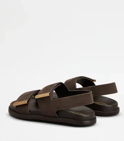 Tod's Women Brown Leather Sandals, 7.5/8.5 Luxury Pumps & Heels For Women Darveys