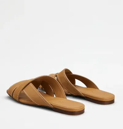 Tod's Women Brown Leather Sandals, 7.5/8.5 Luxury Sandals & Floaters For Women Darveys