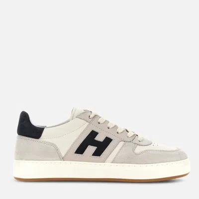 Hogan Lightweight Leather And Mesh Athletic Sneakers In White