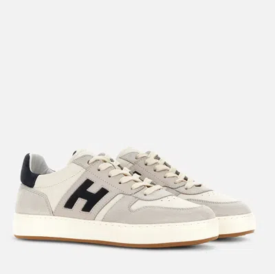 Hogan Lightweight Leather And Mesh Athletic Sneakers In White