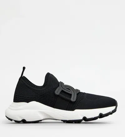 Tod's Kate Stretch Knit Trainer Sneakers In Black