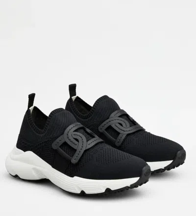 Tod's Kate Stretch Knit Trainer Sneakers In Black