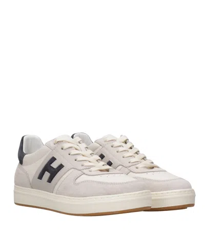 Hogan Lightweight Leather And Mesh Athletic Sneakers In White