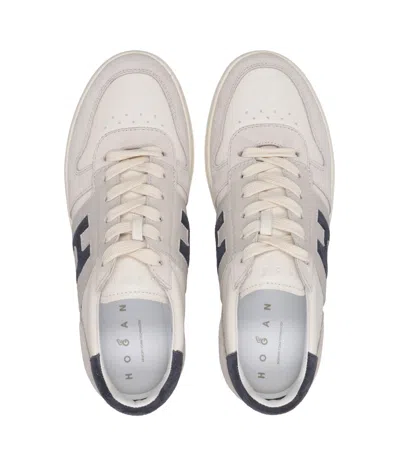 Hogan Lightweight Leather And Mesh Athletic Sneakers In White