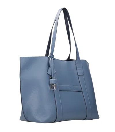 Hogan Medium Script H-charm Tote Bag In Blue