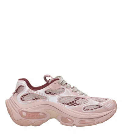 Ash Mesh Sneakers Rubber Sole Pull Tab In Pink