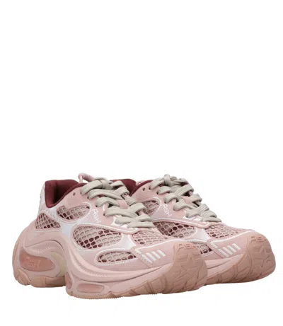 Ash Mesh Sneakers Rubber Sole Pull Tab In Pink