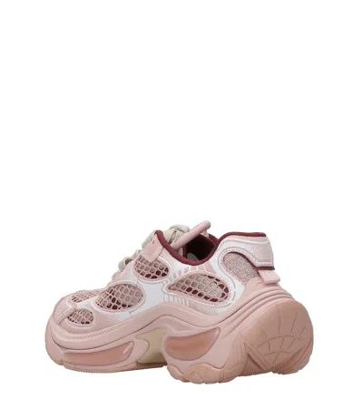 Ash Mesh Sneakers Rubber Sole Pull Tab In Pink