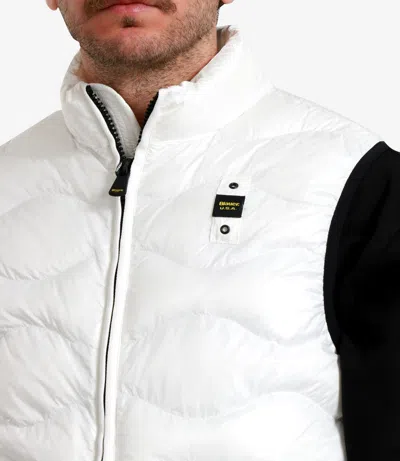 Blauer White Polyamide Sleveless Jacket In White