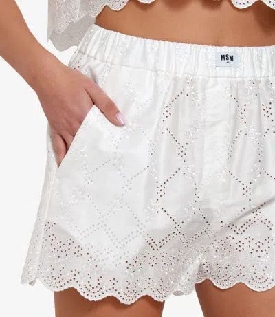 Msgm Shorts White In White