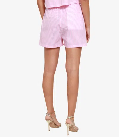 Msgm Striped Shorts In Pink