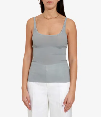 Msgm Top Grey In Blue