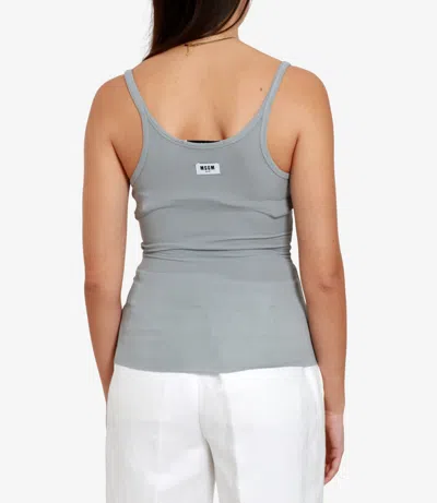 Msgm Top Grey In Blue