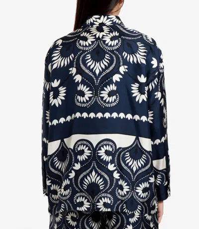 Max Mara Printed Silk Patchwork Shirt In Black