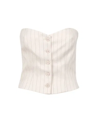 Aniye By Button-front Bandeau Top In Neutral