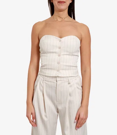 Aniye By Button-front Bandeau Top In Neutral