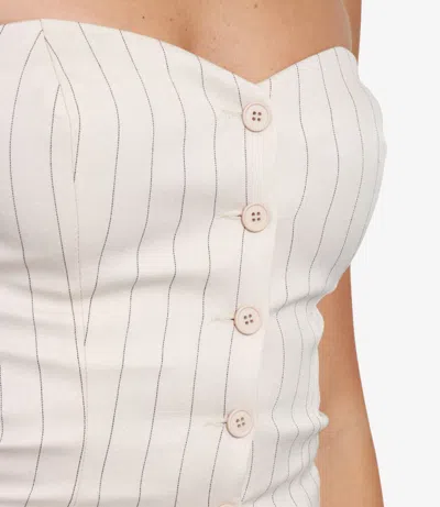 Aniye By Button-front Bandeau Top In Neutral