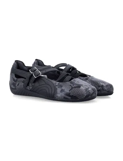 Puma Cool Dark Grey Speedcat Snake Print Ballet Flats-like Sneakers In Black