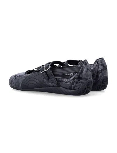 Puma Cool Dark Grey Speedcat Snake Print Ballet Flats-like Sneakers In Black