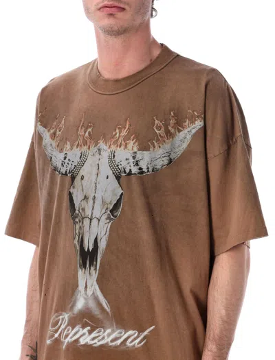 Represent Dusty Brown Jersey British Cowboys T-shirt In Brown