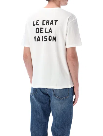 Valentino Cotton T-shirt With Le Chat De La Maison Print In White