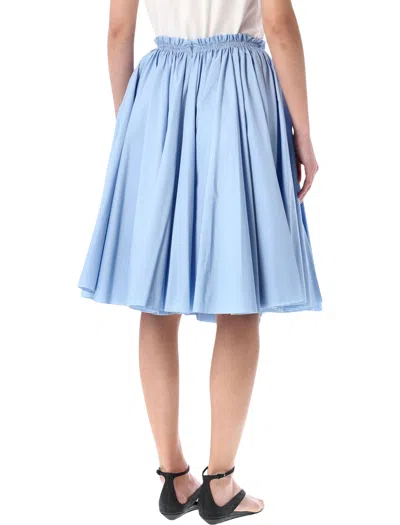 Ami Alexandre Mattiussi Ami Paris Ami Paris Cotton Midi Corolla Skirt In Blue