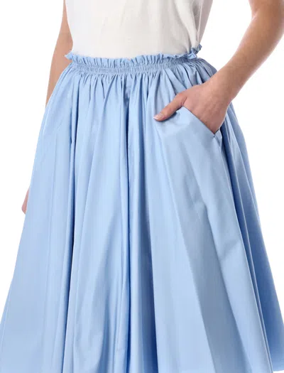 Ami Alexandre Mattiussi Ami Paris Ami Paris Cotton Midi Corolla Skirt In Blue