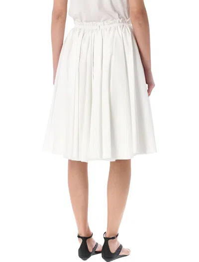 Ami Alexandre Mattiussi Ami Paris Cotton Midi Corolla Skirt In White