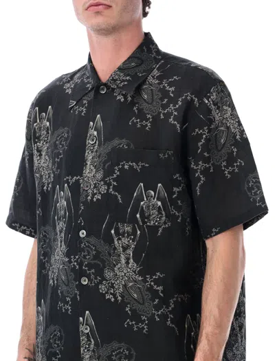Our Legacy Mens Death Paisley Print Graphic-print Short-sleeve Cotton And Linen Shirt In Multi