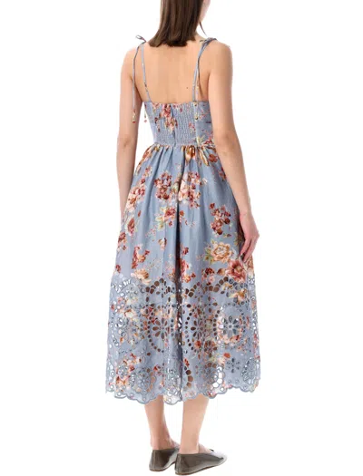 Zimmermann Floral Mini Dress In Blue