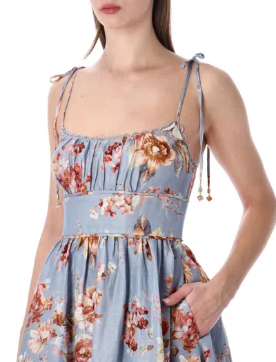 Zimmermann Floral Mini Dress In Blue