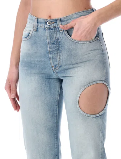 Off-white New Meteor Distressed Jeans Size 26 In Blue