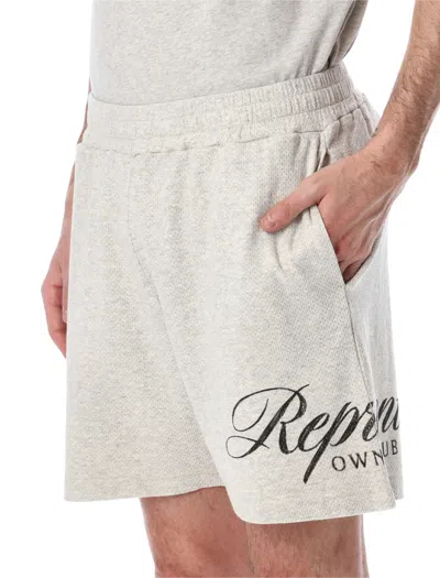 Represent Owners Club Script Shorts Side Pockets In Gray