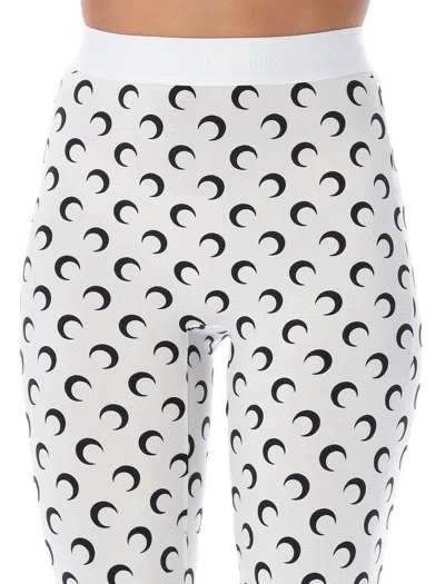 Marine Serre Crescent Moon Lycra Leggings With All-over Logo In White