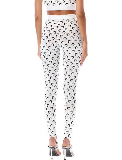 Marine Serre Crescent Moon Lycra Leggings With All-over Logo In White