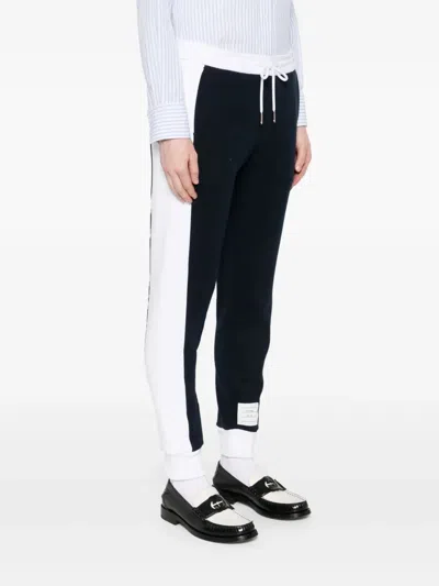 Thom Browne Sweatpants With Engineered 4 Bar In Solid Classic Loopback In Blue