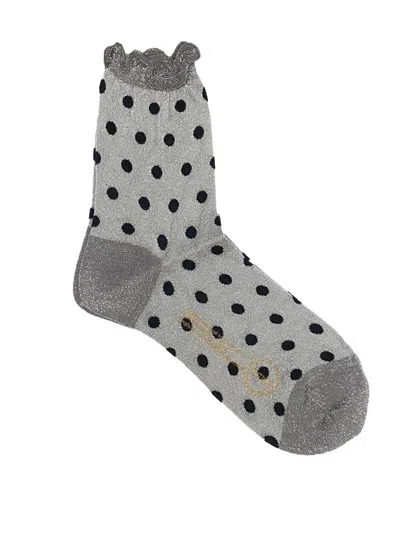 Antipast Polka Dot-pattern Socks In Gray