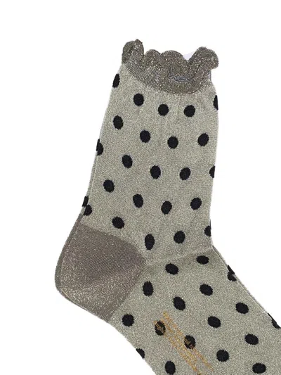 Antipast Polka Dot-pattern Socks In Gray