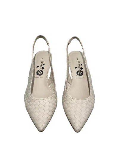 La Rose Grey Slingback Pumps In Green