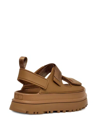 Ugg Goldenglow Flatform Sandals In Brown