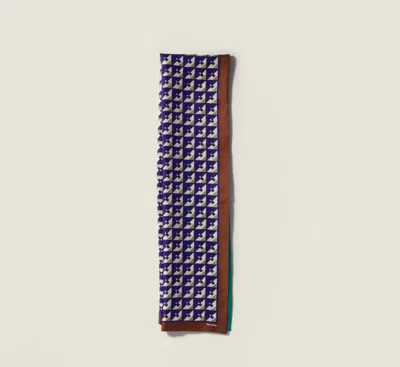 Miu Miu Printed Silk Foulard Scarf In Multi